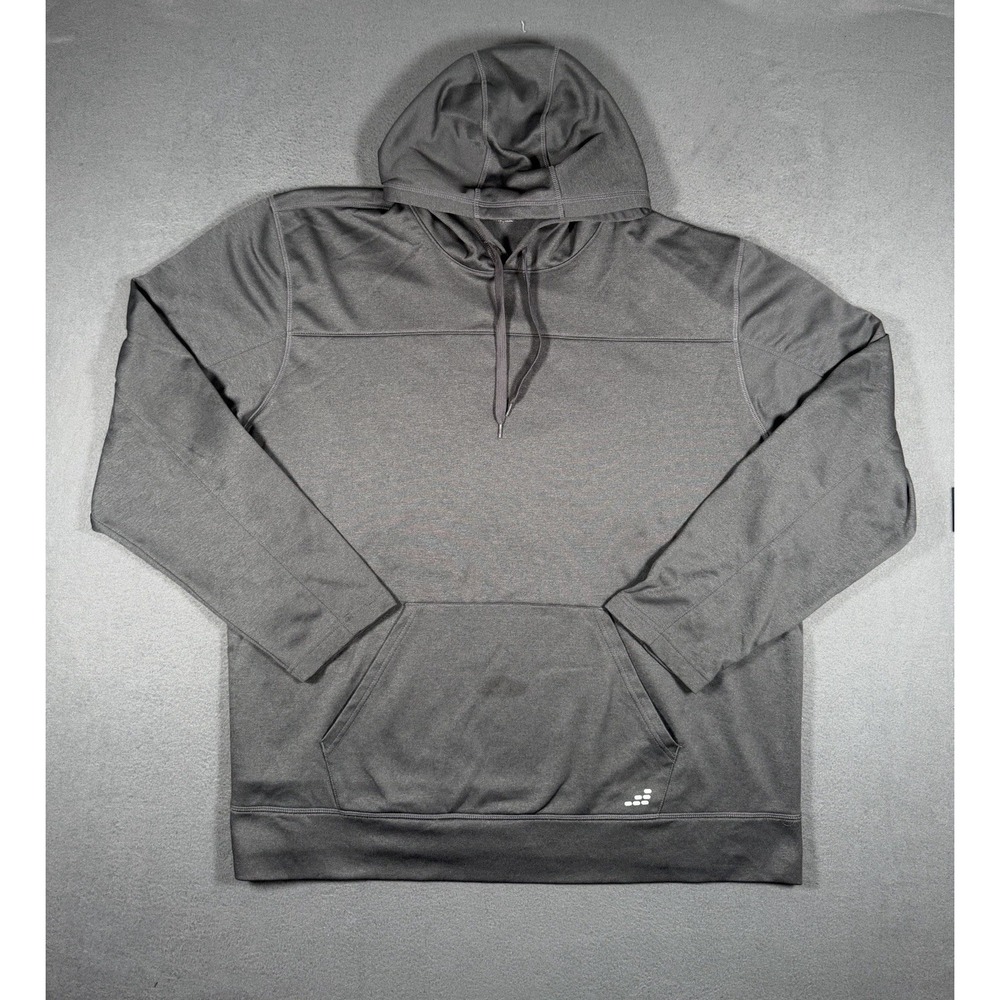 BCG Mens 3XL Dark Charcoal Grey Fleece Pullover Hoodie Sweatshirt Activewear